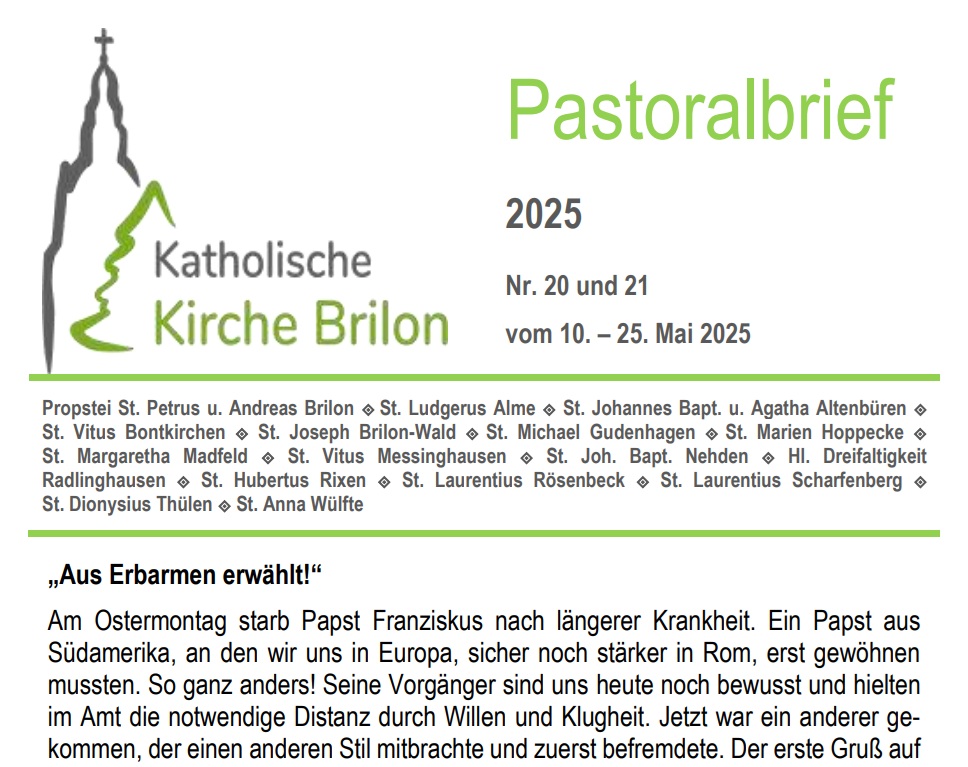 Pastoralbrief vom 10.-25.05.2025
