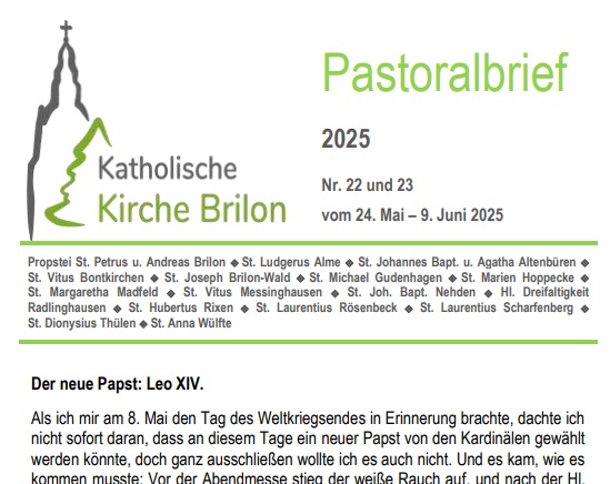 Pastoralbrief vom 24.05. - 09.06.2025